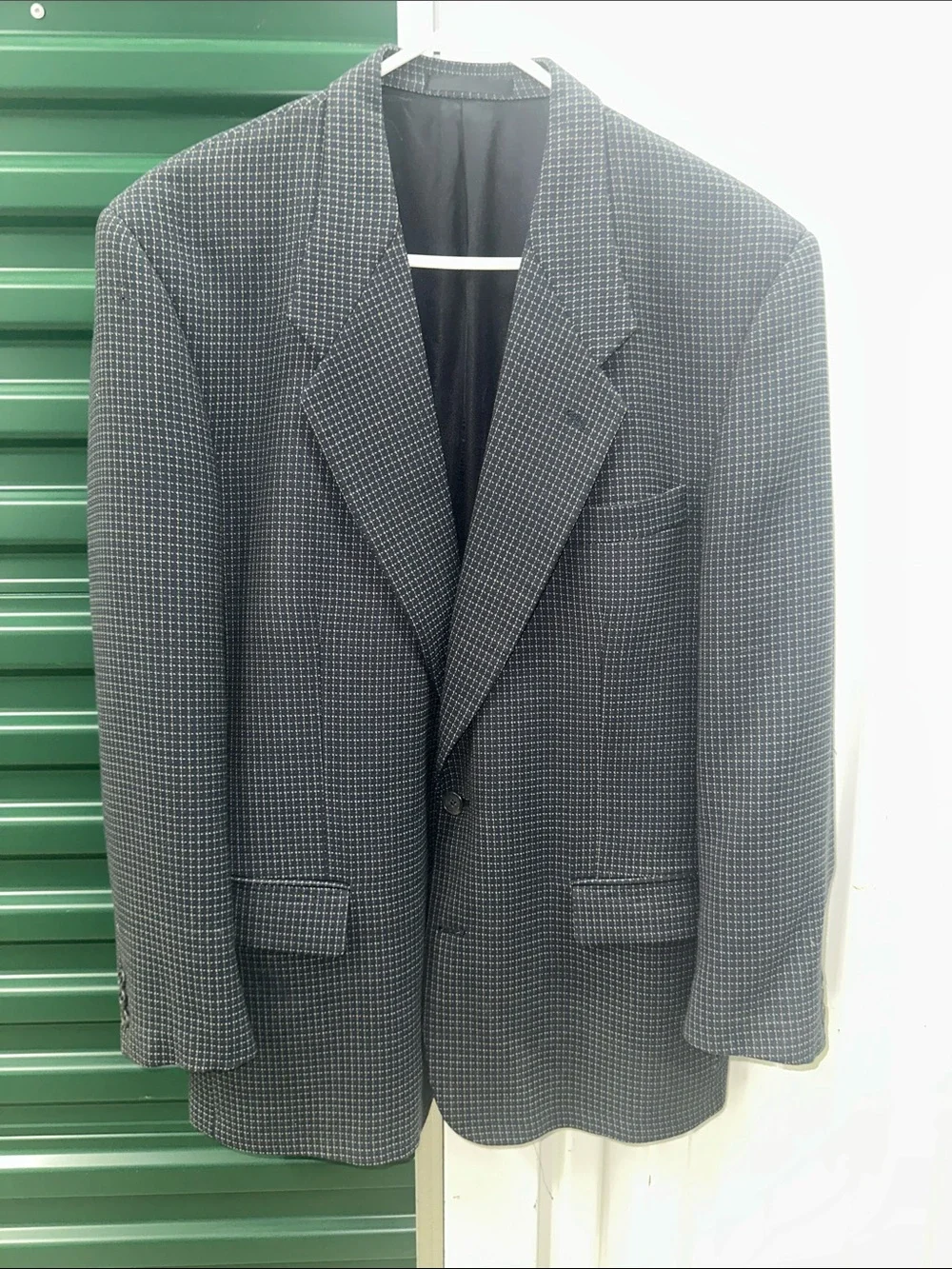 Men's Navy/ tan Check Blazer - Classic Tailored Look